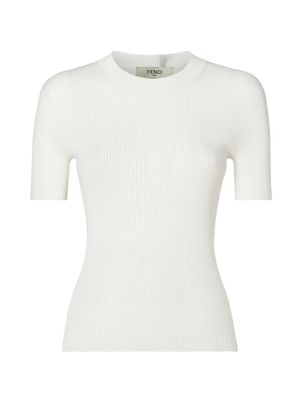 FENDI ribbed short-sleeve sweater - Bianco