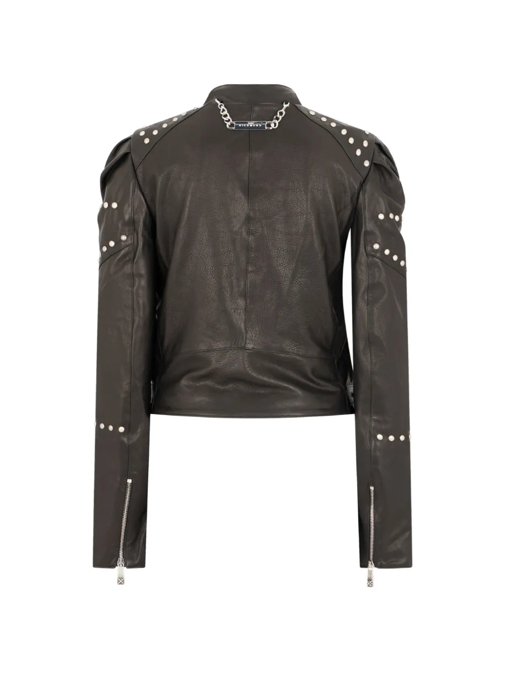 John Richmond Leren jack verfraaid met studs Zwart