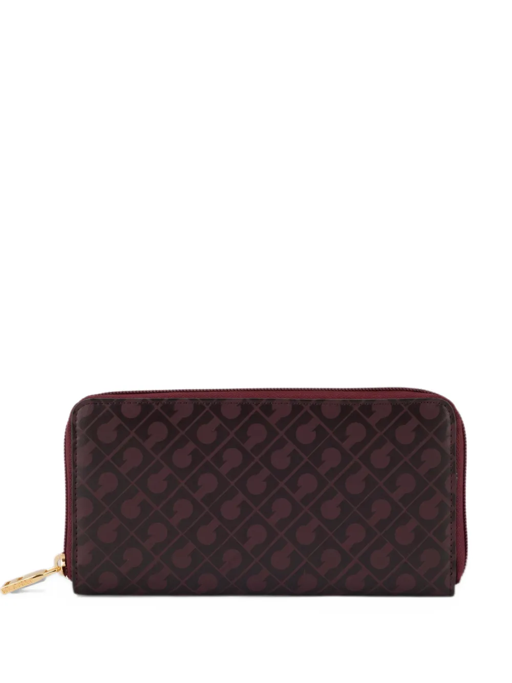 Gherardini monogram-print zip-around wallet - Rosso