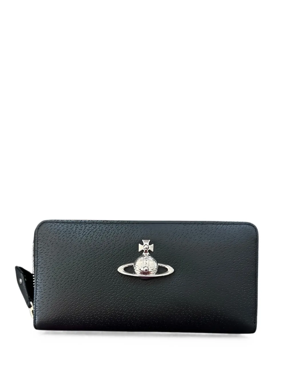 Vivienne Westwood Orb plaque grained leather wallet - Nero