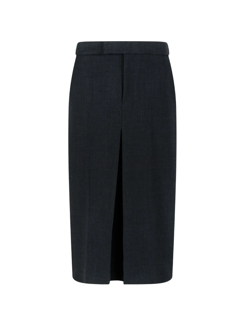 Douuod front-slit tailored midi skirt
