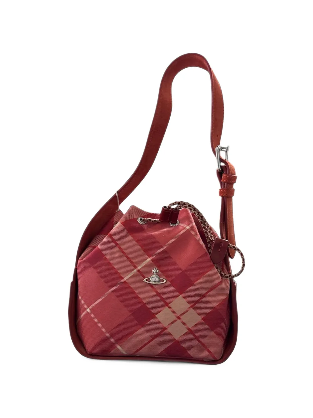 Vivienne Westwood Stacey bucket-tas met tartan-ruit Rood