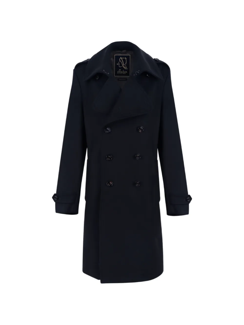 Sealup double-breasted epaulette coat - Blau