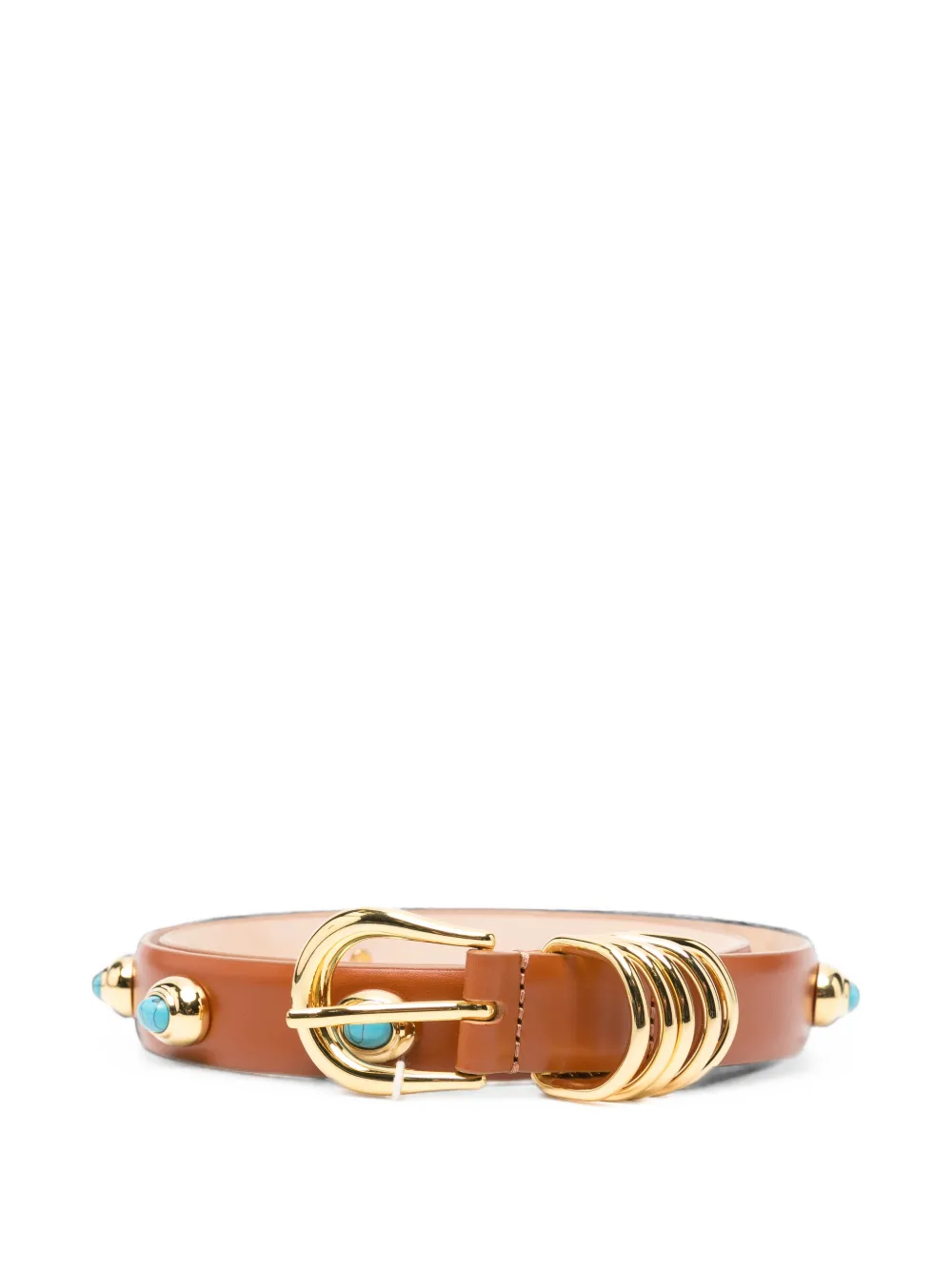 Déhanche The Hollyhock Stone leather belt - Marrone