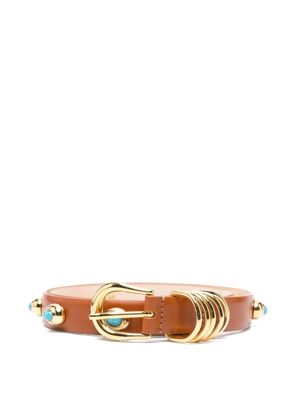 Déhanche The Hollyhock Stone leather belt - Marrone