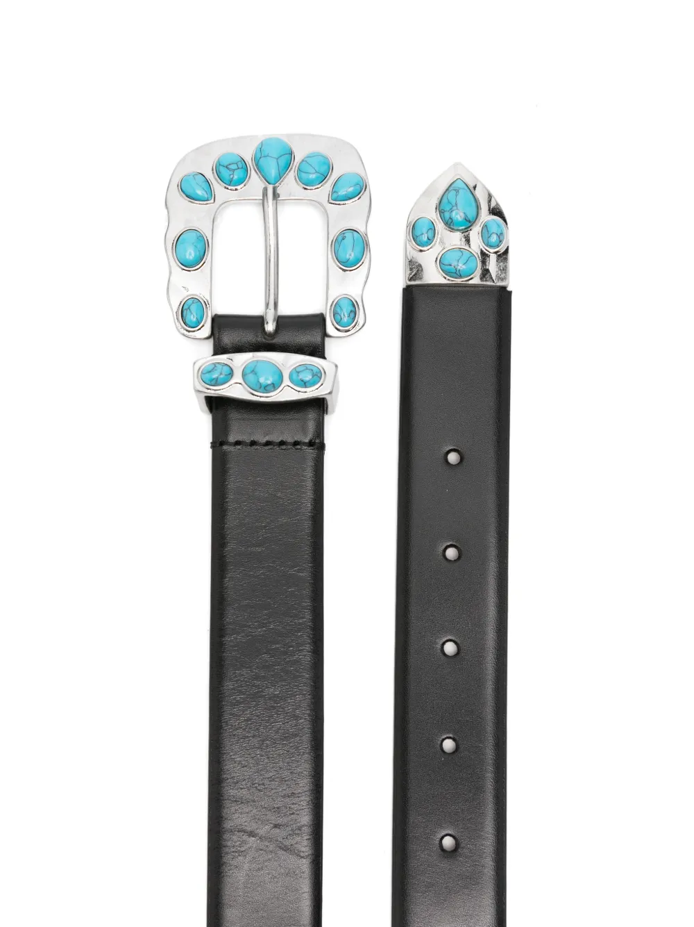 Dehanche Statement Turquoise Belt In Black
