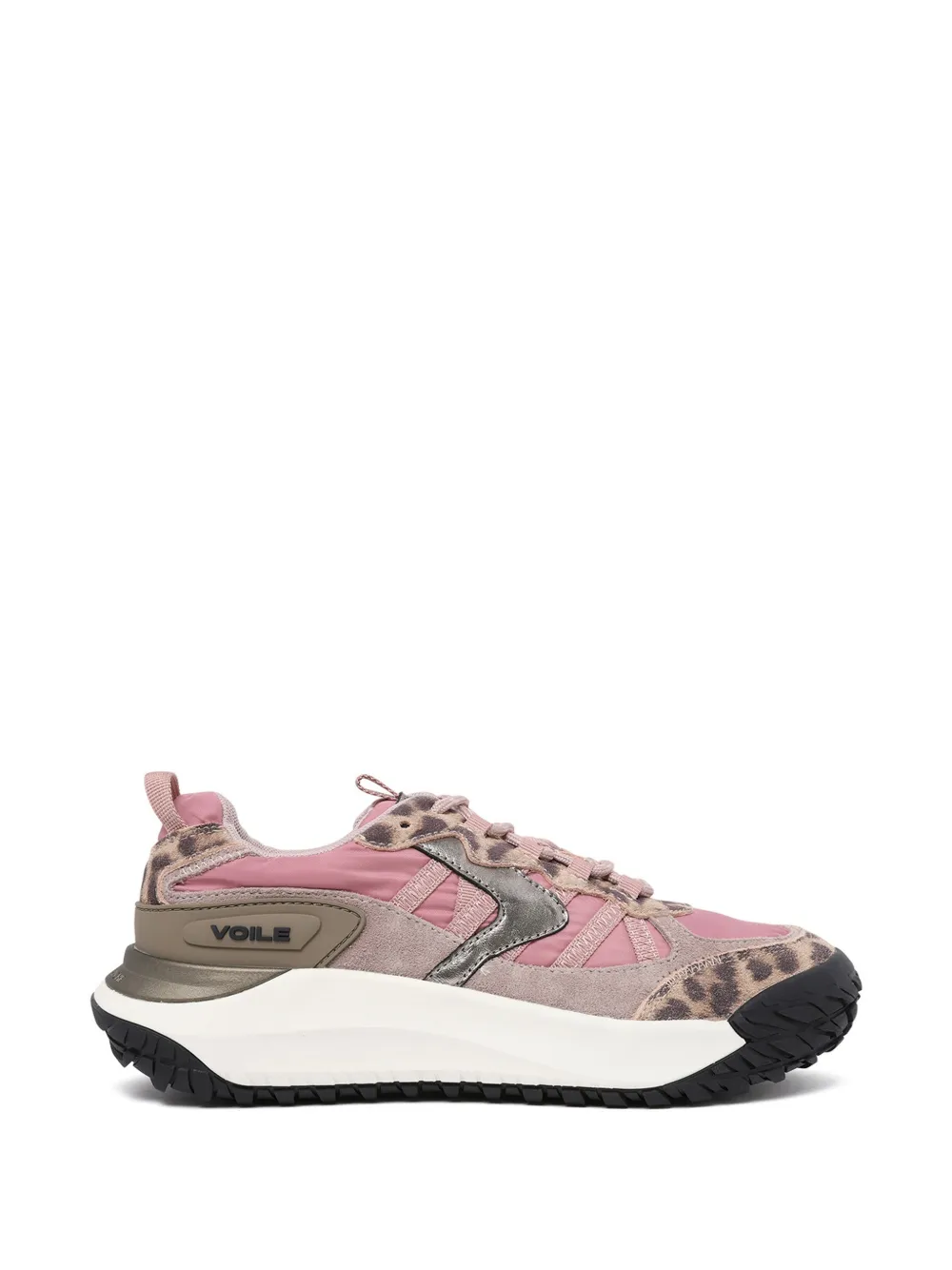 Voile Blanche leopard-print panelled sneakers Roze
