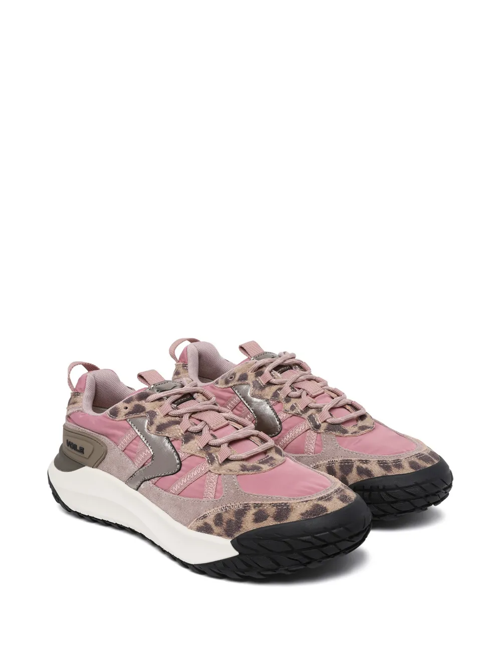 Voile Blanche leopard-print panelled sneakers Roze