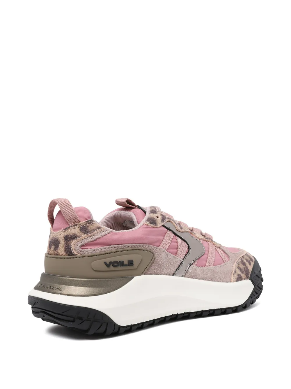 Voile Blanche leopard-print panelled sneakers Roze