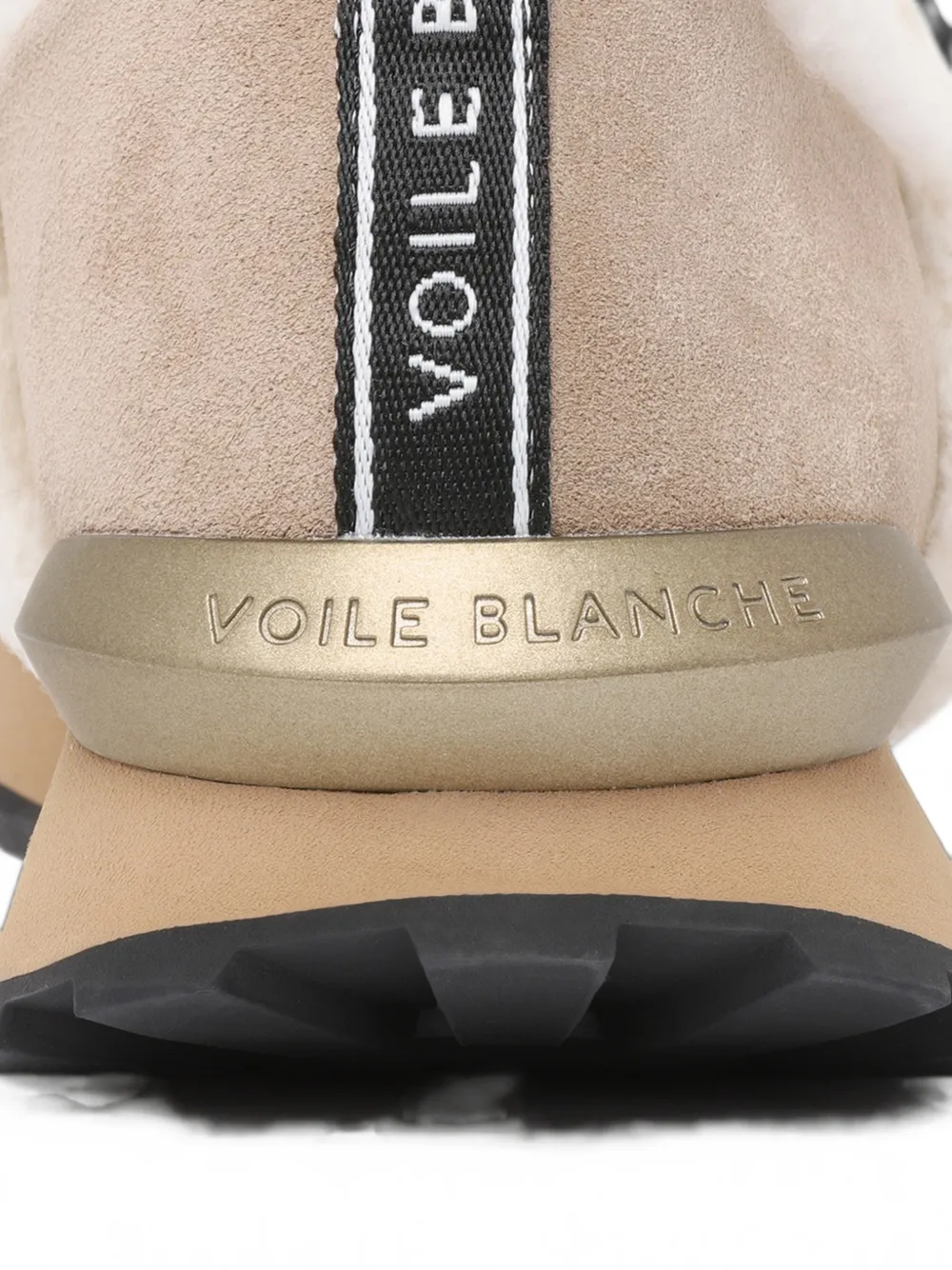 Voile Blanche shearling-trim padded sneakers Beige