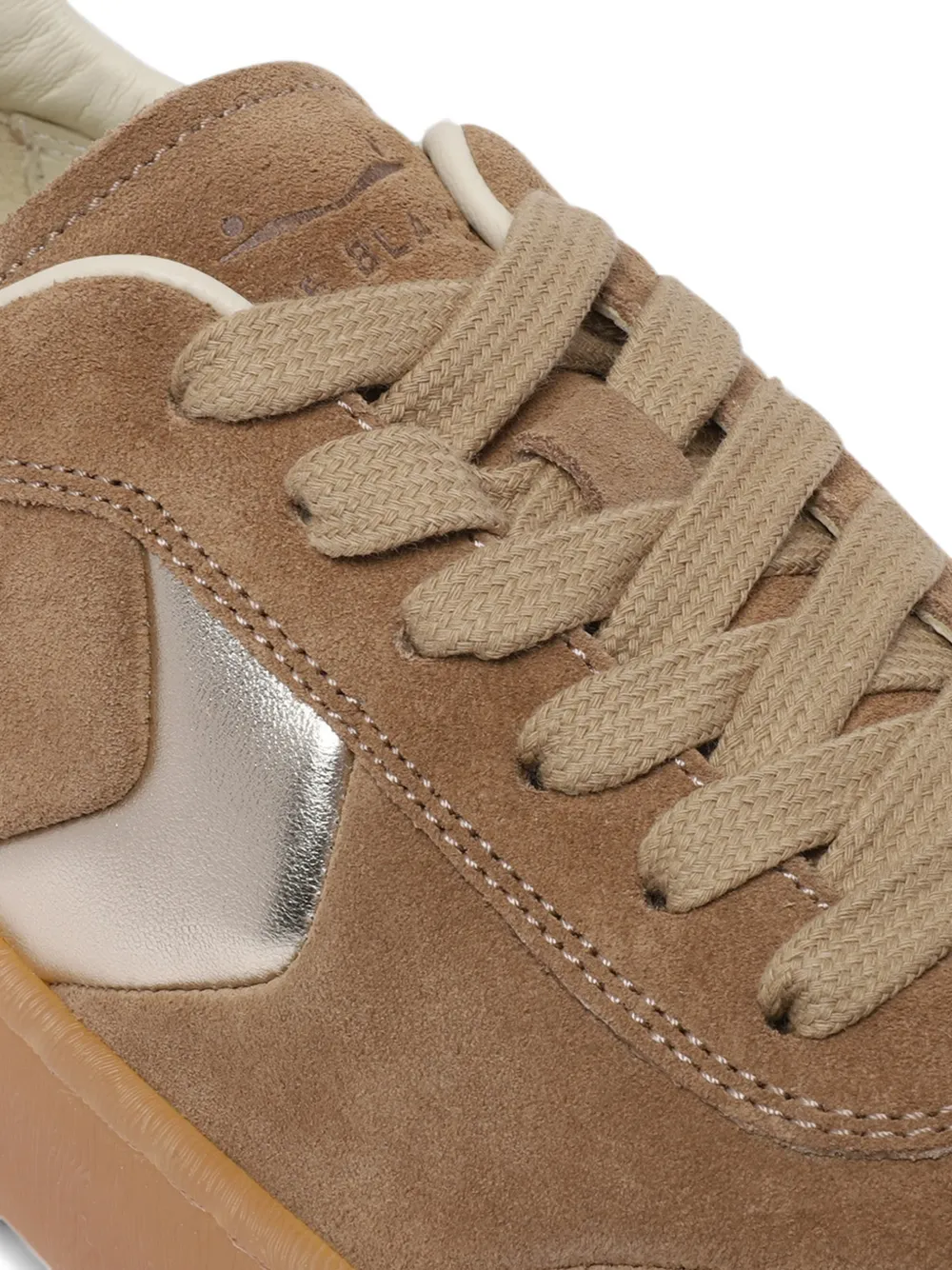 Voile Blanche suede-metallic sneakers Beige