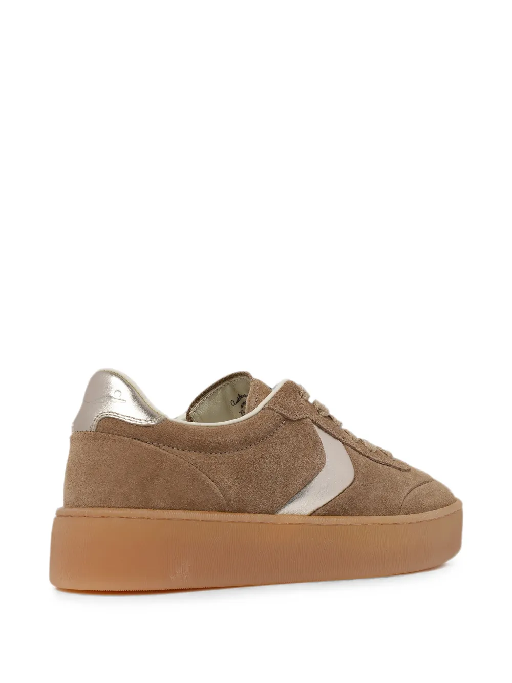 Voile Blanche suede-metallic sneakers Beige