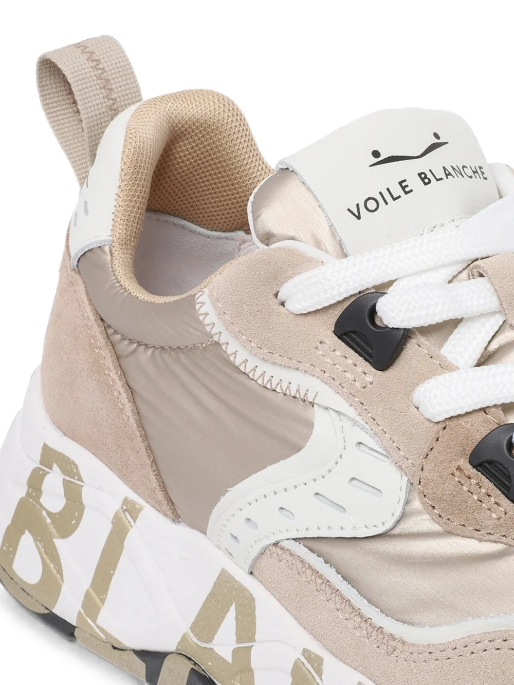 Voile Blanche logo-print panelled sneakers Beige