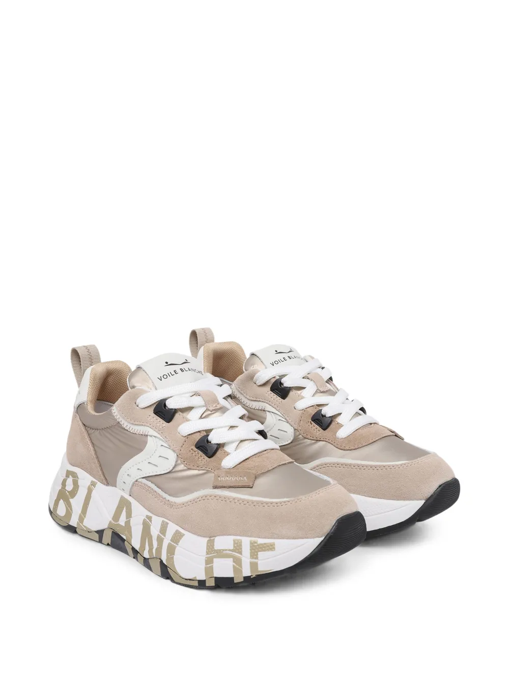 Voile Blanche logo-print panelled sneakers Beige