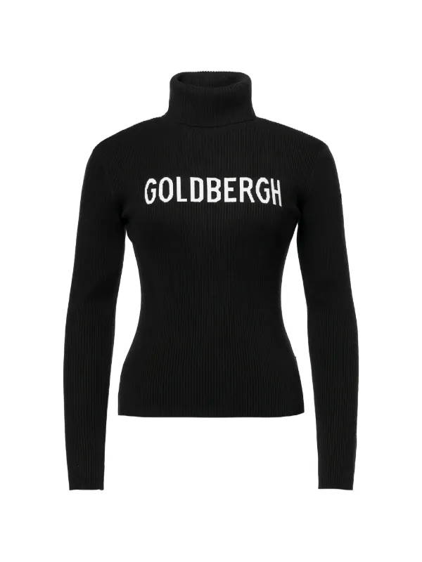 Goldbergh Logo-intarsia Roll-neck Sweater in Black