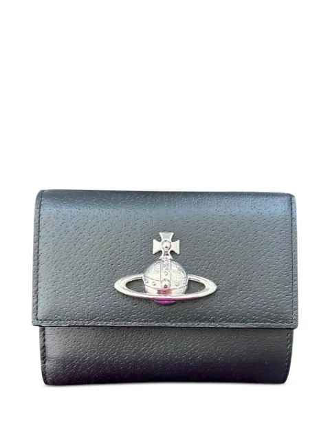 Vivienne Westwood Orb-plaque grained leather wallet