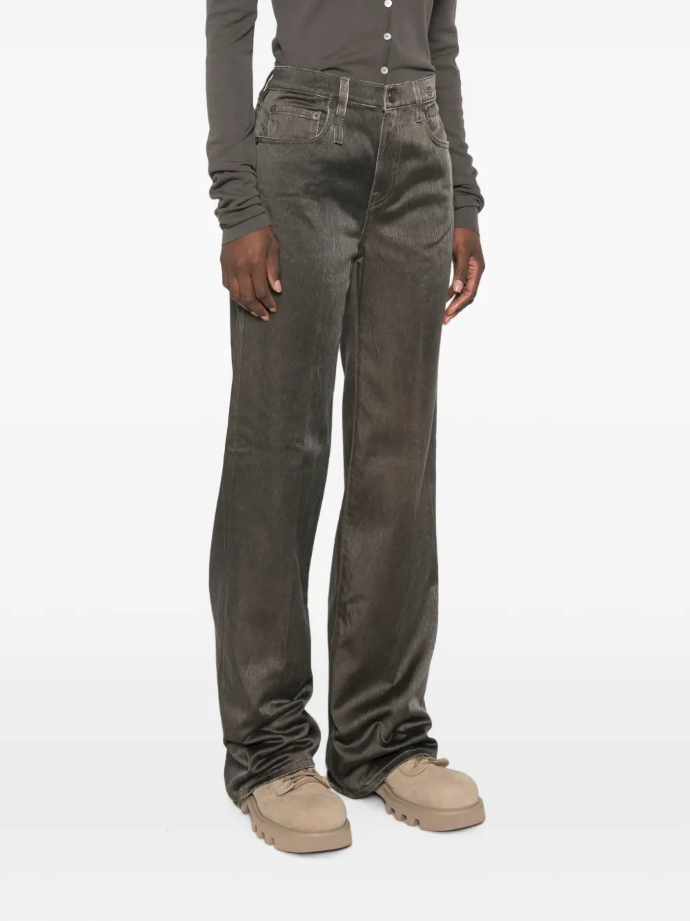 R13 Charlotte jeans met satijnen afwerking Bruin