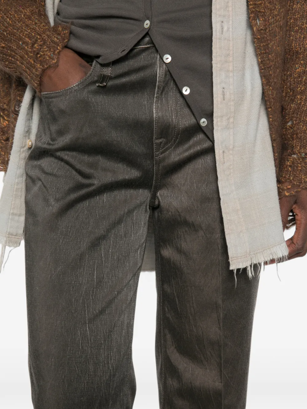 R13 Charlotte jeans met satijnen afwerking Bruin