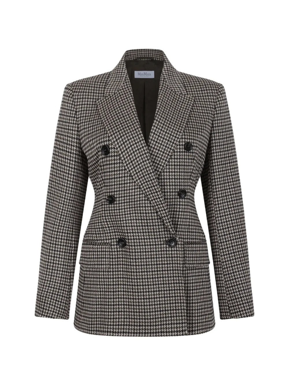 Max Mara houndstooth-pattern double-breasted blazer - Nude