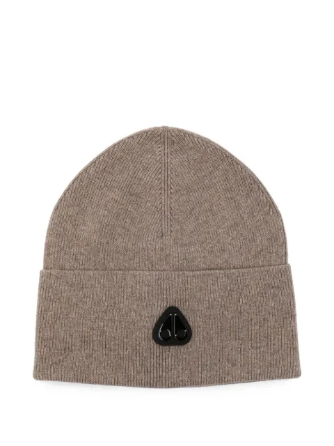 Moose Knuckles Frost logo-patch beanie hat