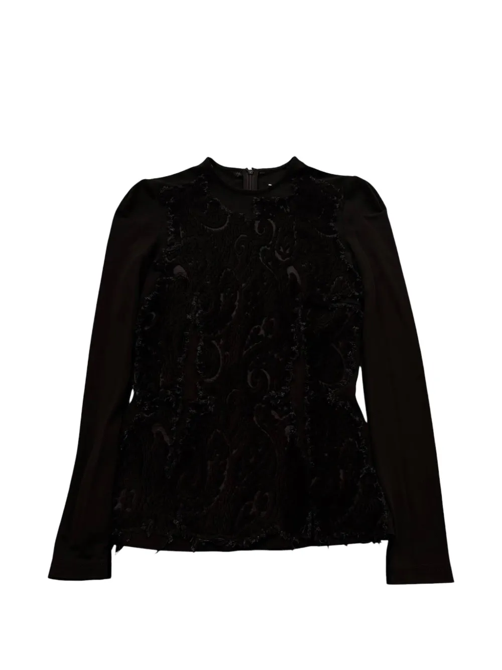 Maison Margiela paisley-lace long-sleeve top - Nero