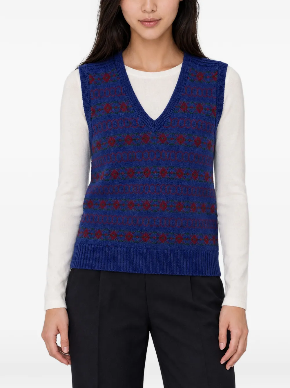 Soeur Ileana trui met V-hals Blauw