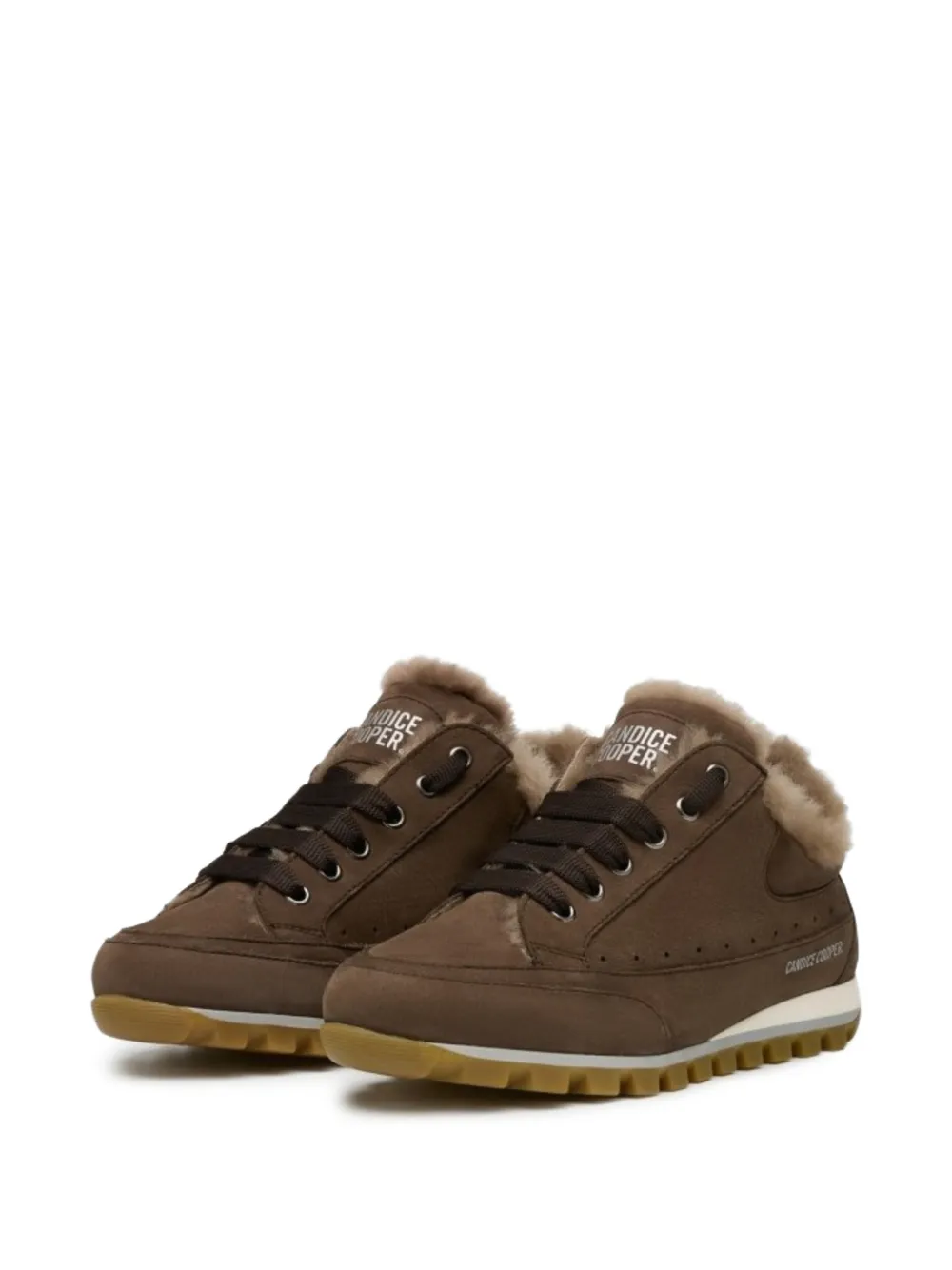 Candice Cooper Runlo Track shearling-lined leather sneakers Bruin