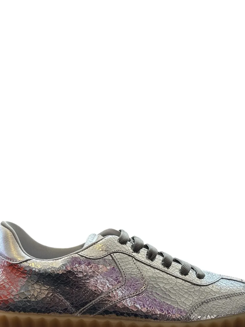 Voile Blanche cracked-effect sneakers Zilver