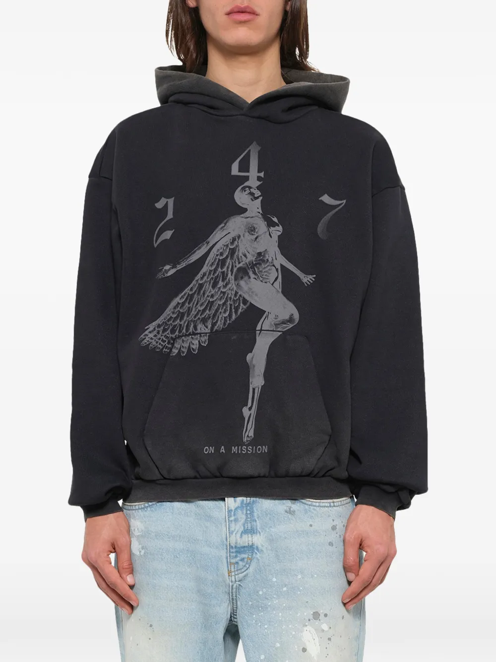 Represent 247 Fallen Angel hoodie met grafische print Zwart