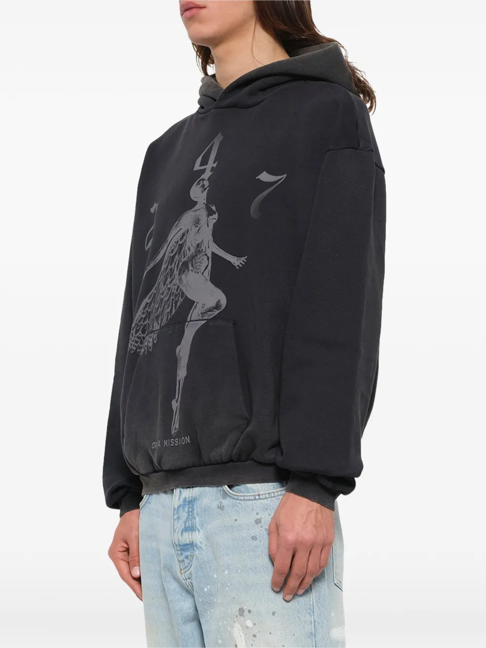 Represent 247 Fallen Angel hoodie met grafische print Zwart