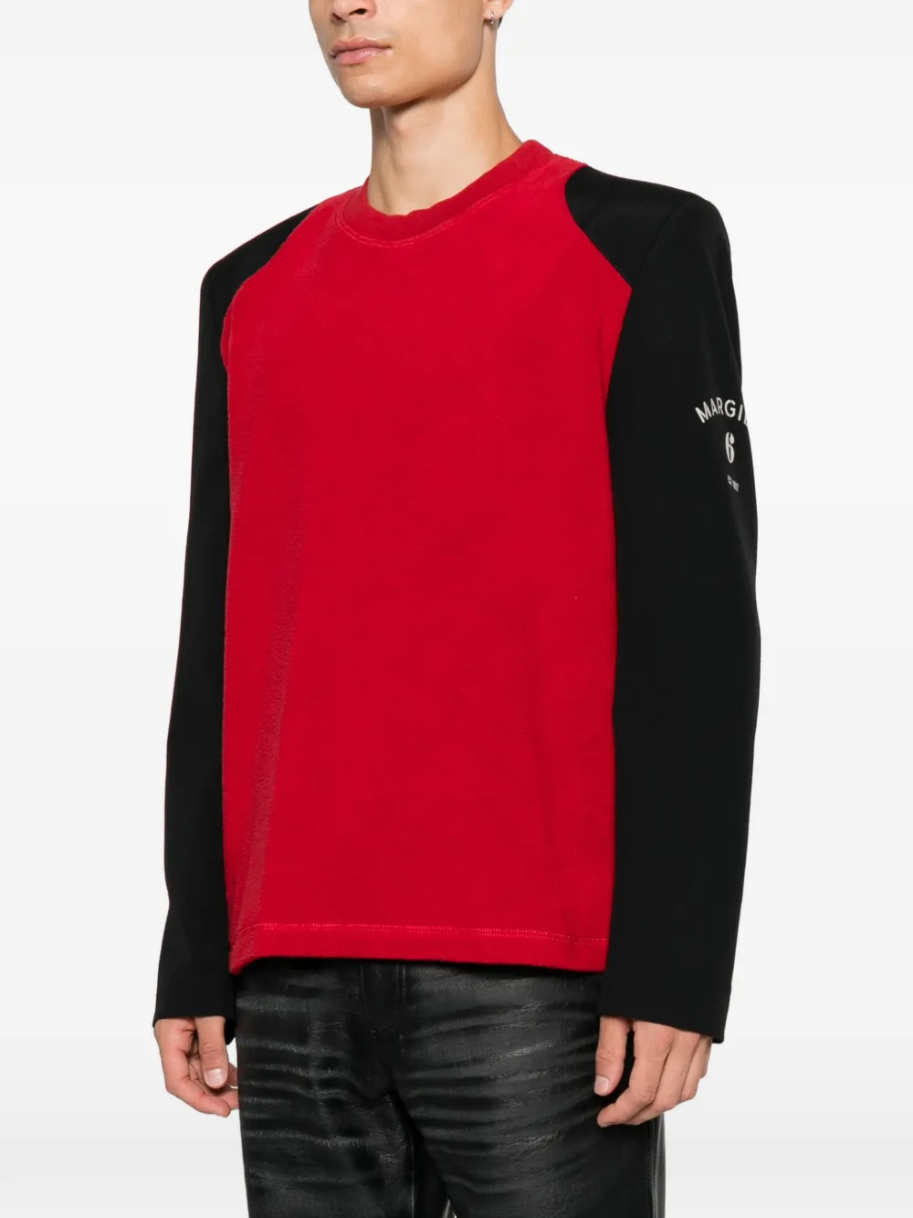 MM6 Maison Margiela T-shirt met logoprint en raglan mouwen Rood