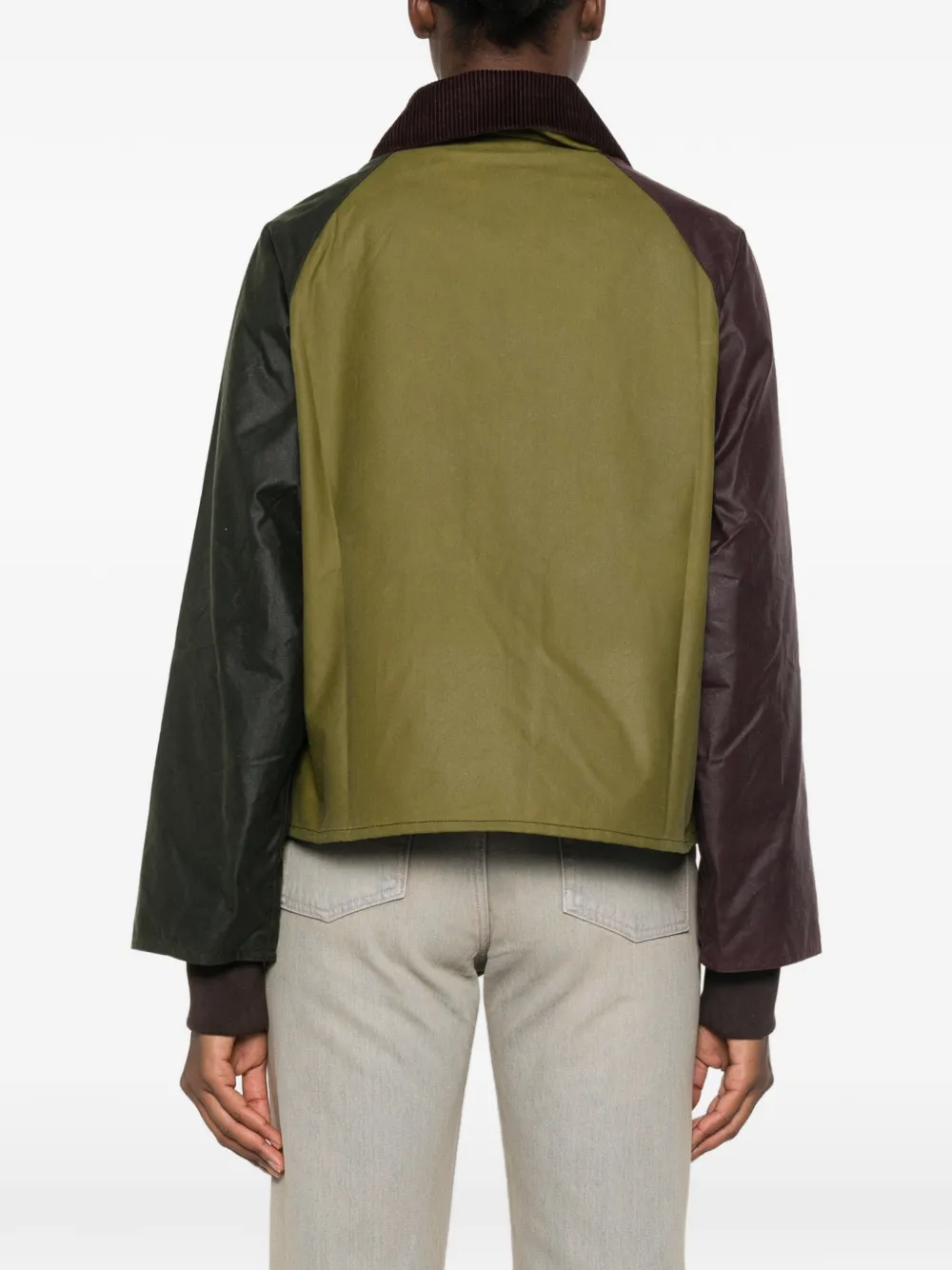Barbour Gewaxt jack met colourblocking Groen
