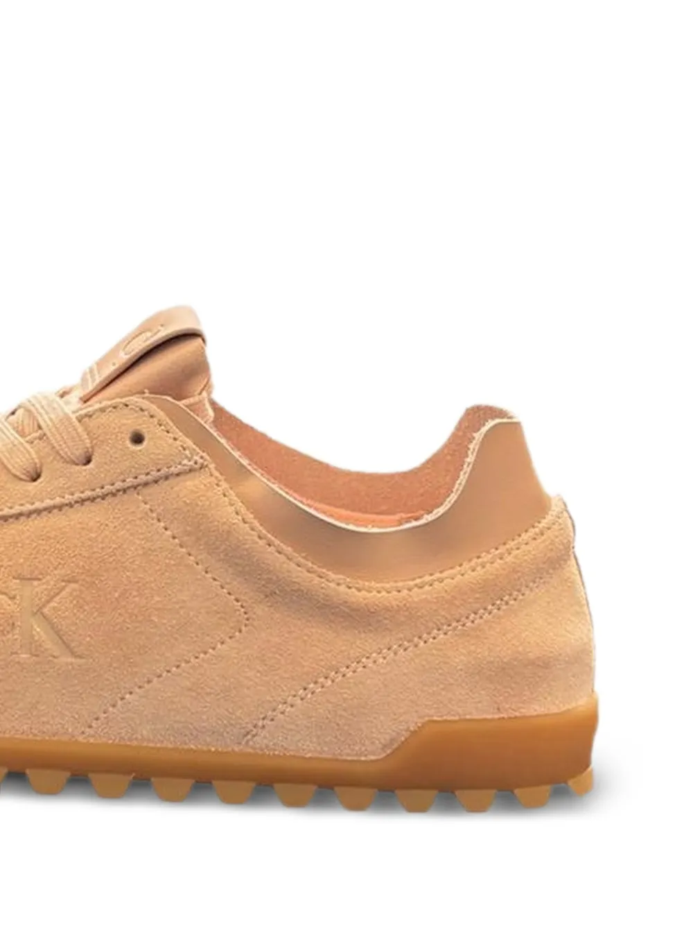 Calvin Klein Suède sneakers met logo-reliëf Beige