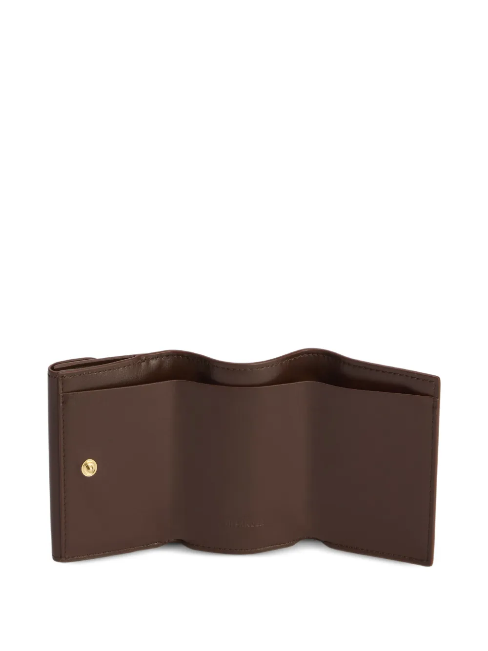 Jil Sander Cannolo leren mini-portemonnee en portemonnee met -logo in reliëf Bruin