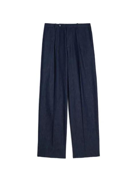 Jil Sander pantalones holgados de tejido cambray de algodón ligero con pinzas en el frente