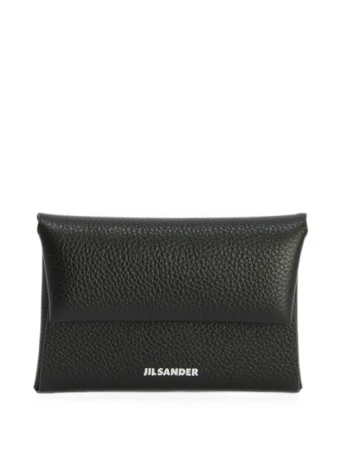 Jil Sander folded grained-leather envelope coin purse and card holder with embossed Jil Sander logo