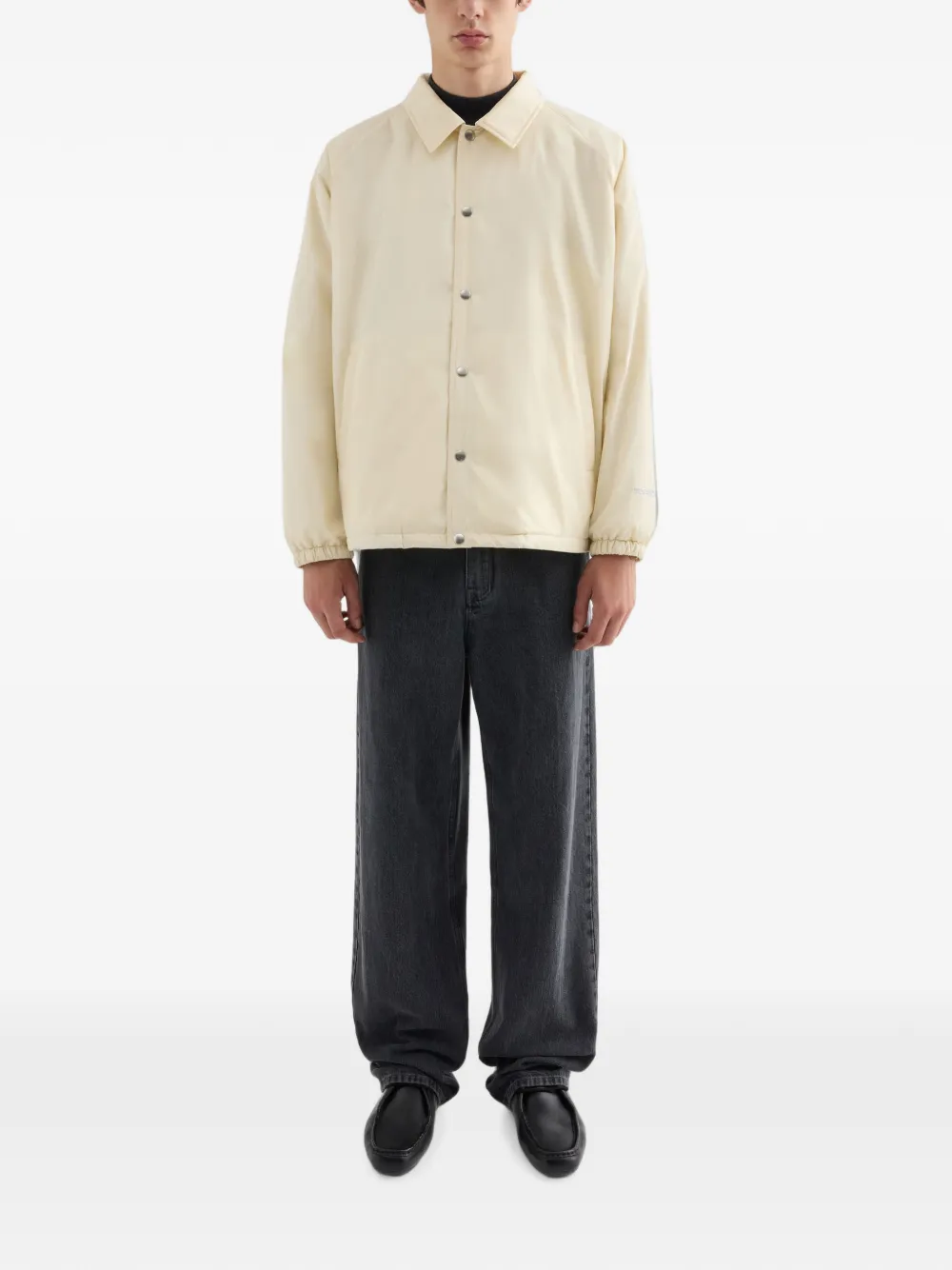 Jil Sander Gewatteerd ruimvallend jack van gerecyclede polyestertaf met -logo-applicatie op de mouw Beige