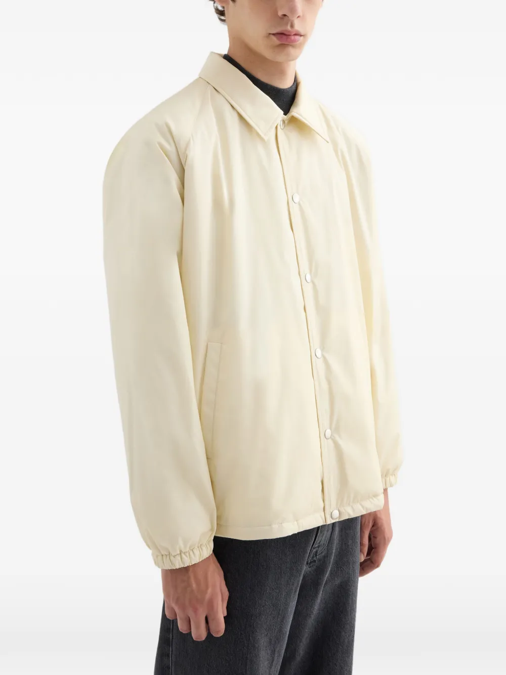 Jil Sander Gewatteerd ruimvallend jack van gerecyclede polyestertaf met -logo-applicatie op de mouw Beige