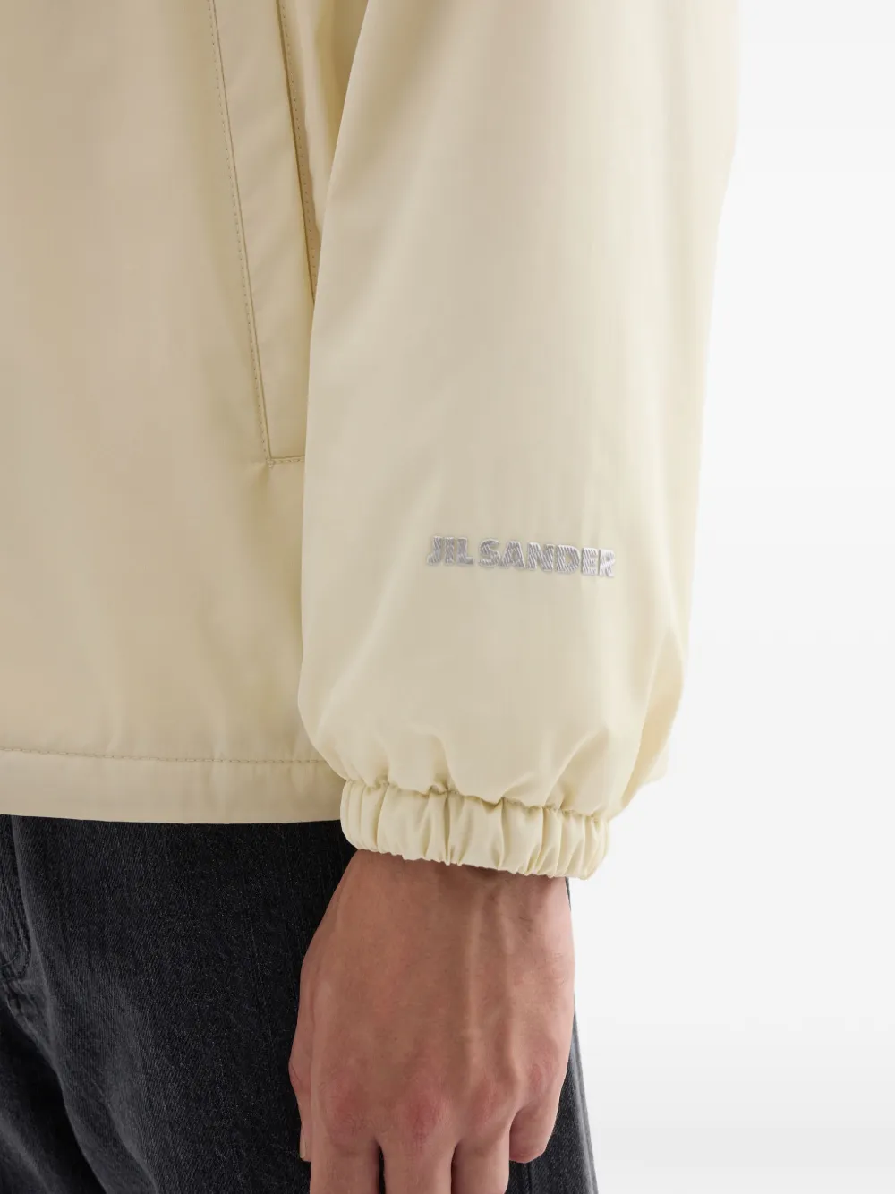 Jil Sander Gewatteerd ruimvallend jack van gerecyclede polyestertaf met -logo-applicatie op de mouw Beige
