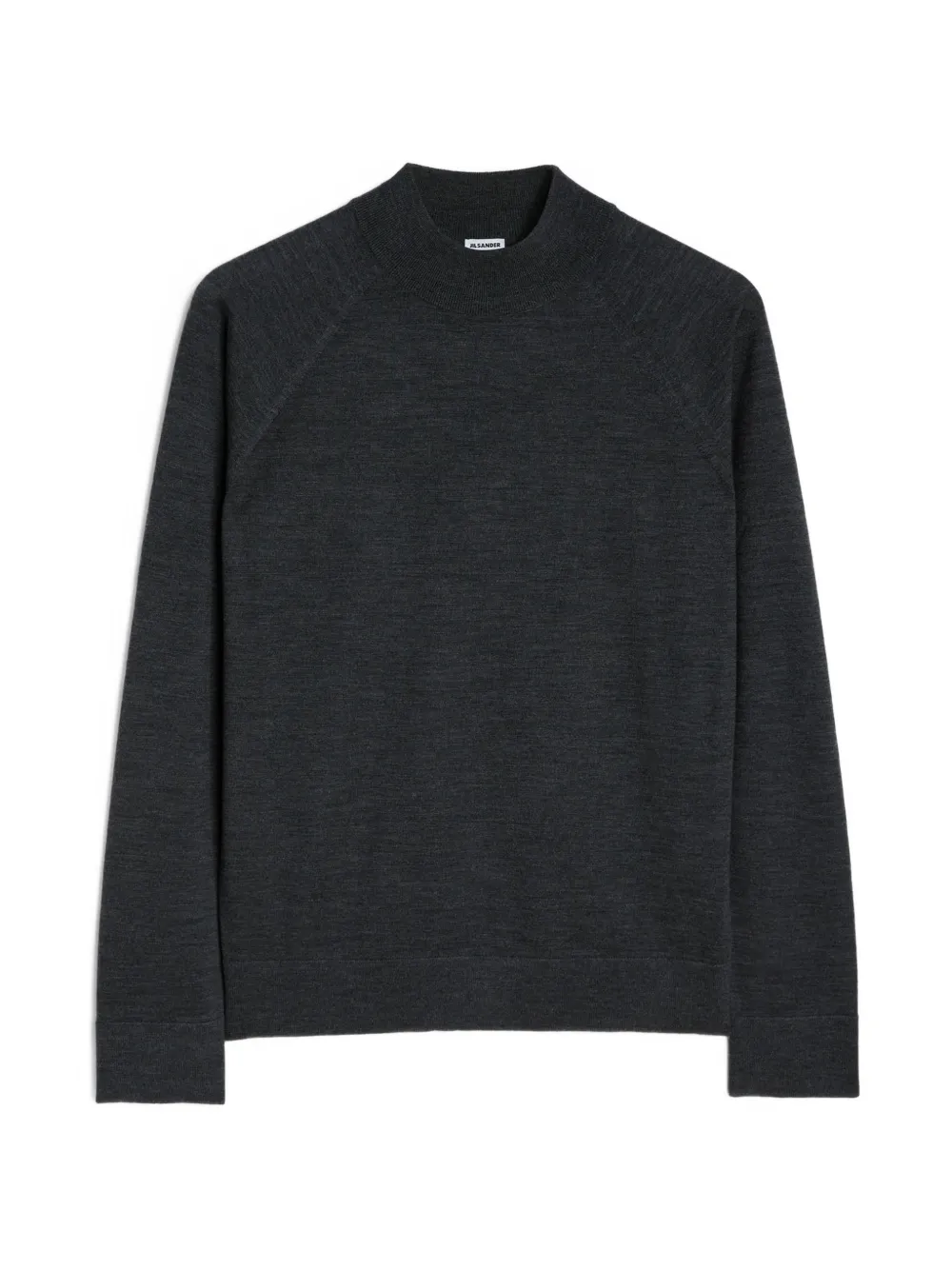 Jil Sander mock-neck slim-fit lightweight-wool sweater - Grau