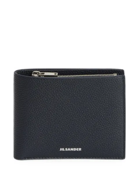 Jil Sander zipped grained-leather pocket wallet with embossed Jil Sander logo