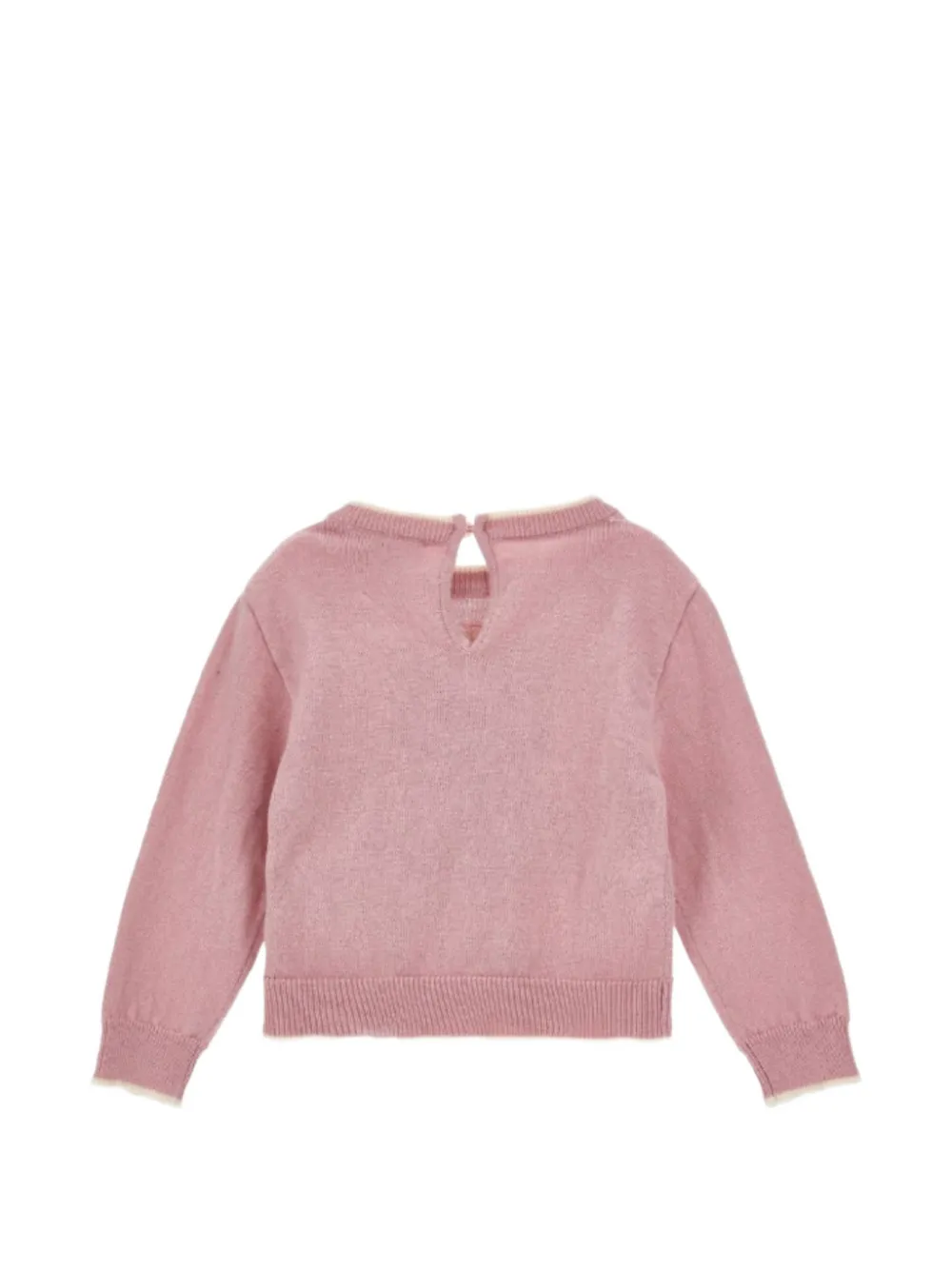 Monnalisa leopard-intarsia sweater - Rosa