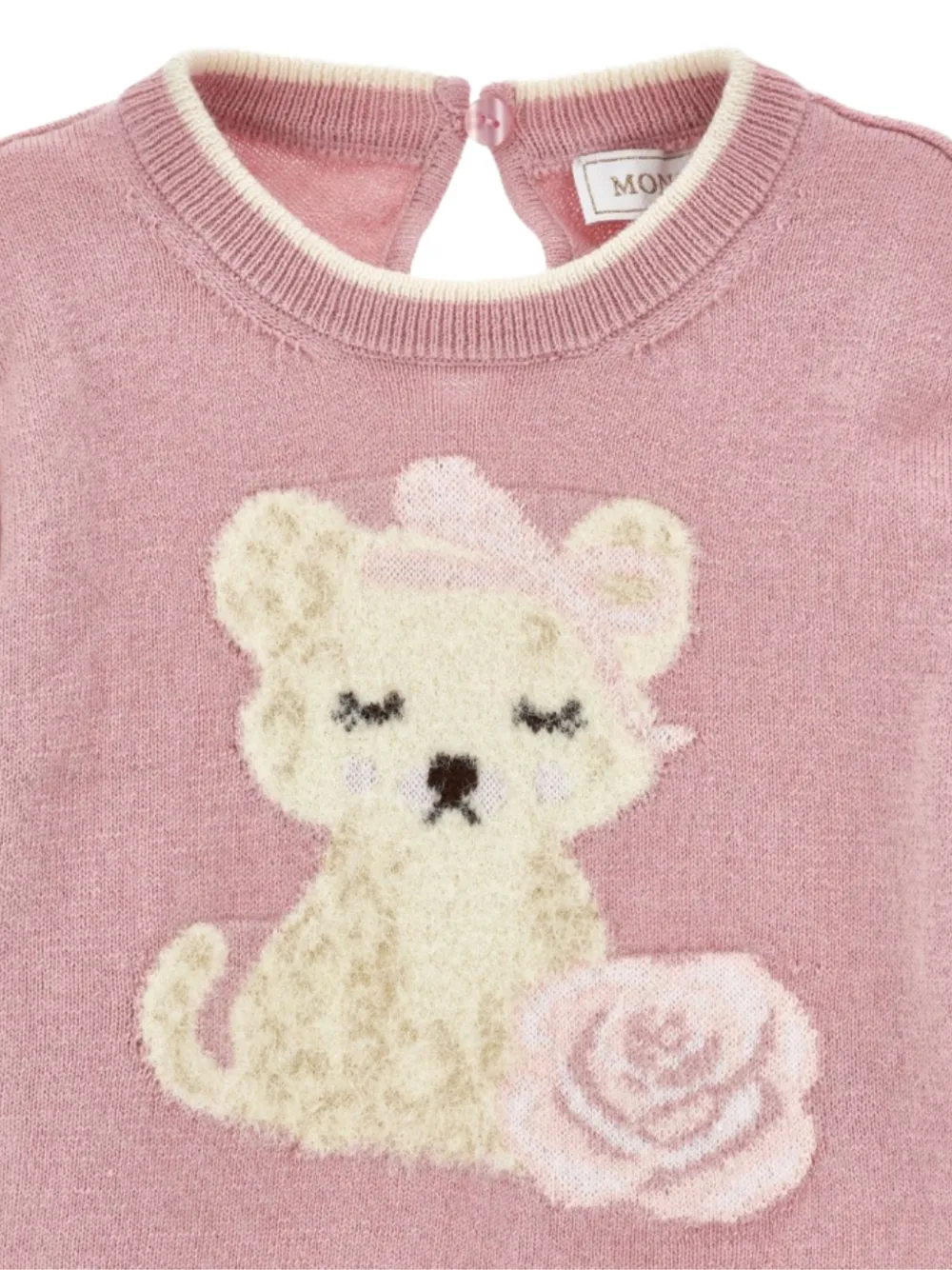 Monnalisa leopard-intarsia sweater Roze