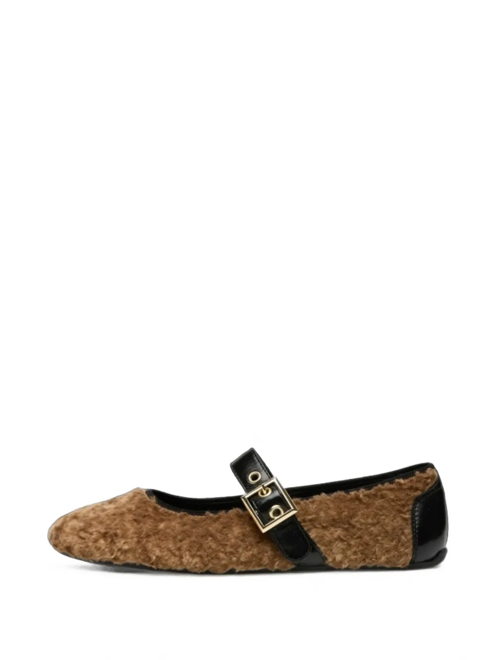 Candice Cooper Dafne Brid Teddy buckle-fastening ballet flats - Braun