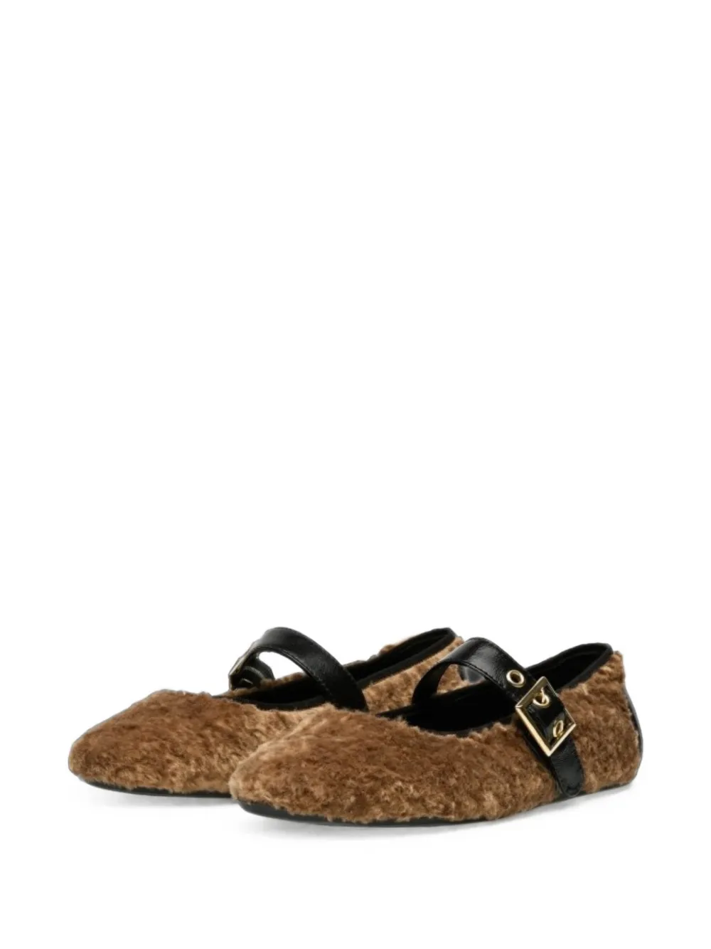 Candice Cooper Dafne Brid Teddy buckle-fastening ballet flats Bruin