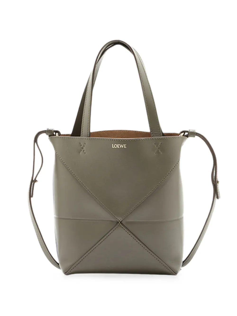 Loewe Pre-Owned 2020-2026 Mini Calfskin Puzzle Fold Tote satchel - Braun