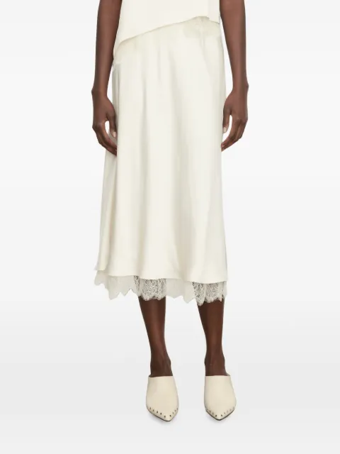Vince lace-trim slip midi skirt