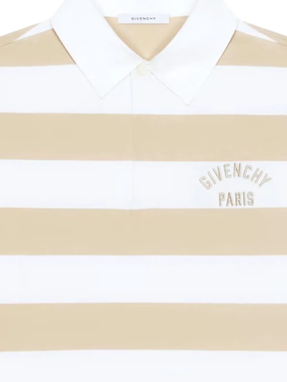 Givenchy Gestreept katoenen poloshirt met Paris-borduurwerk Beige