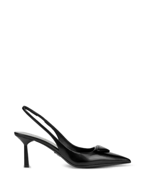 Prada slingback pumps in black brushed leather