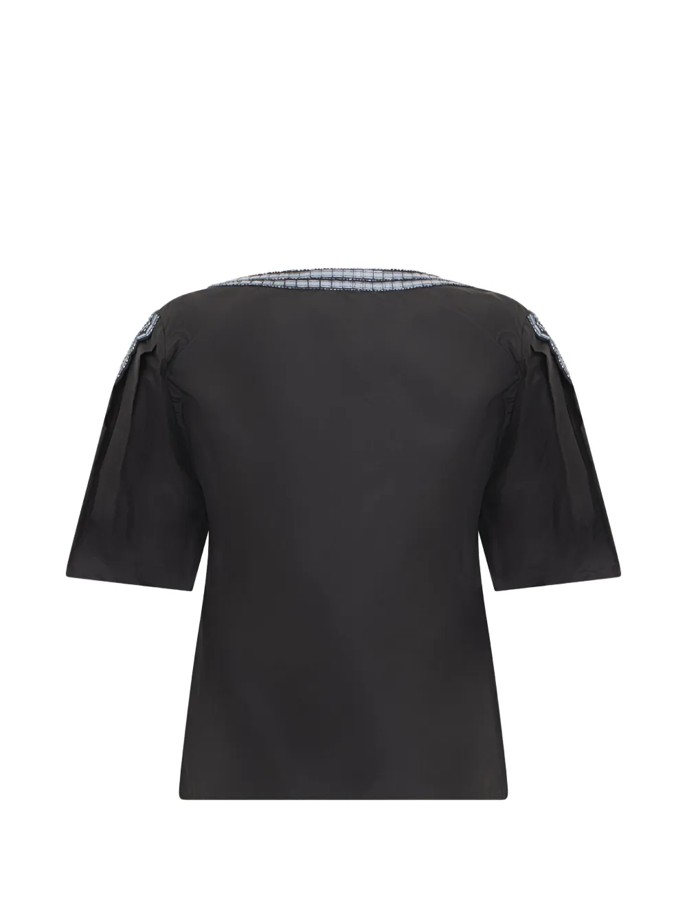 Alberta Ferretti sequin-embellished embroidered top Zwart